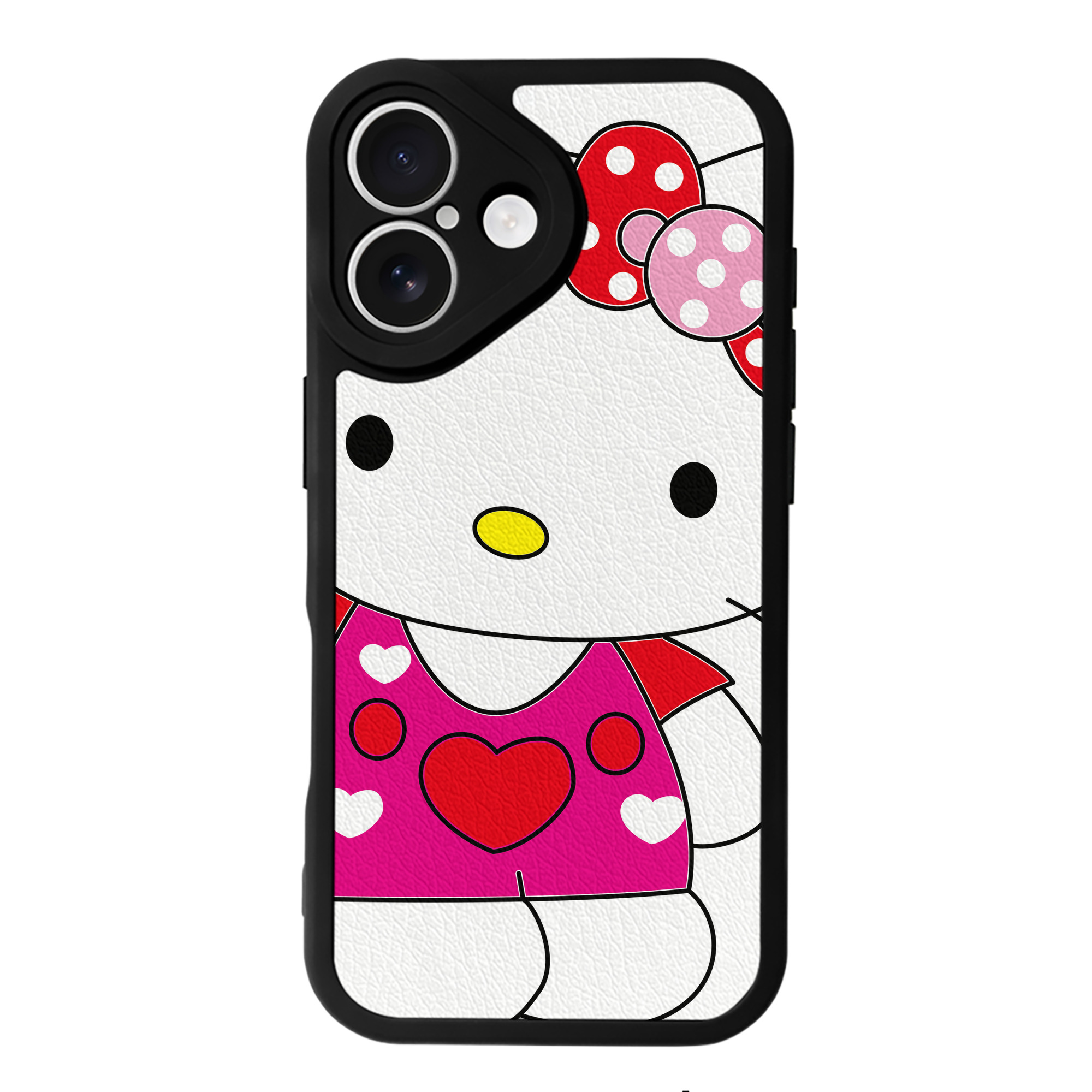 （画像用） Hello Kitty ハローキティ 【iPhone 16シリーズ対応】シリコンスマホケース（レザー調） 材質：シリコン